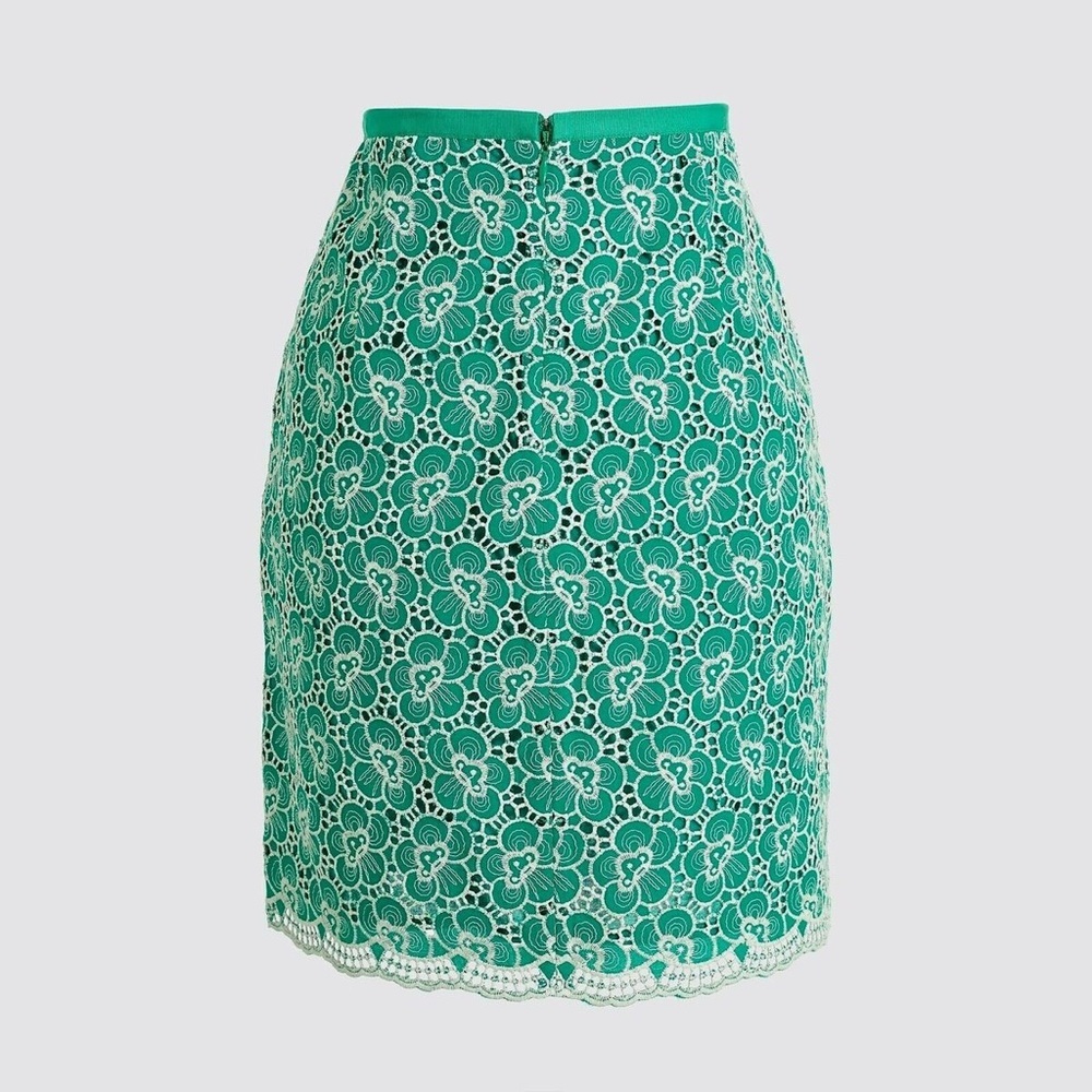 J. Crew Green Embellished Pencil Skirt